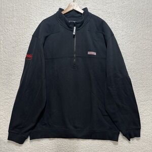 Vineyard‎ Vines Martha's 1/4 Zip Jet Black Sweater  CDW Logo Company Size 2XL